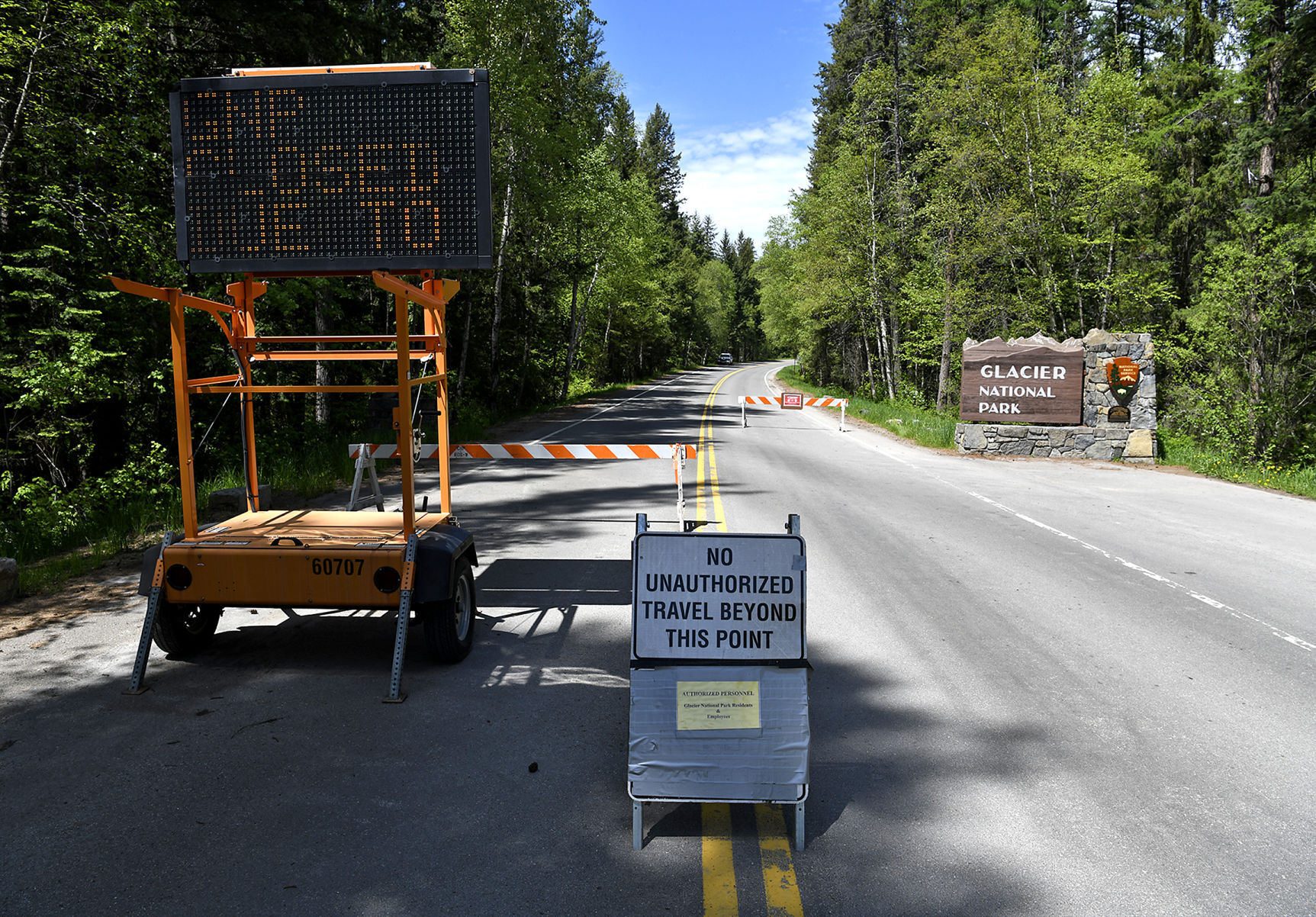 Glacier National Park closed - May 2020